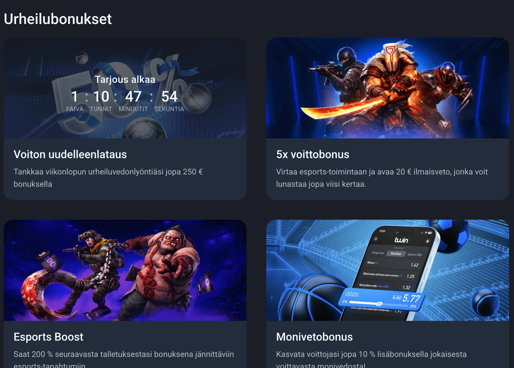 Twin Casino urheilubonukset